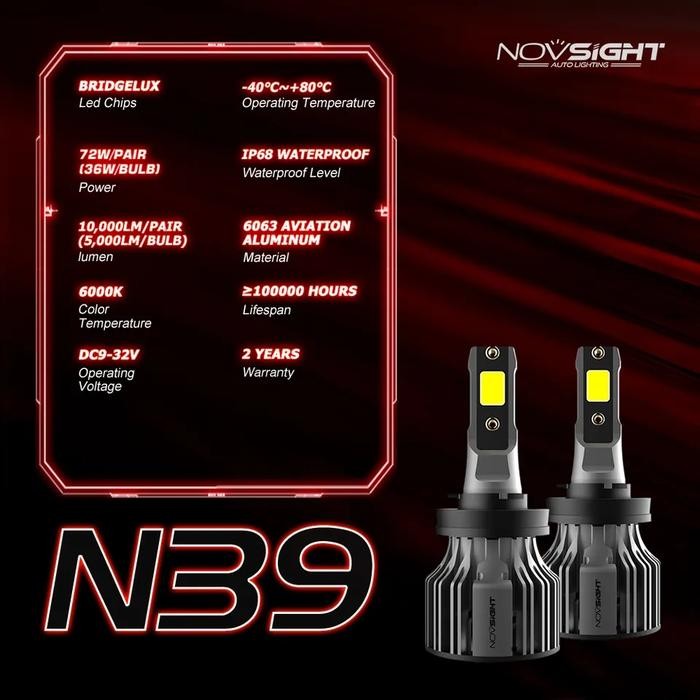 Best seller Lampu Utama mobil Novsight N39 H4 H7 H11 Terlaris