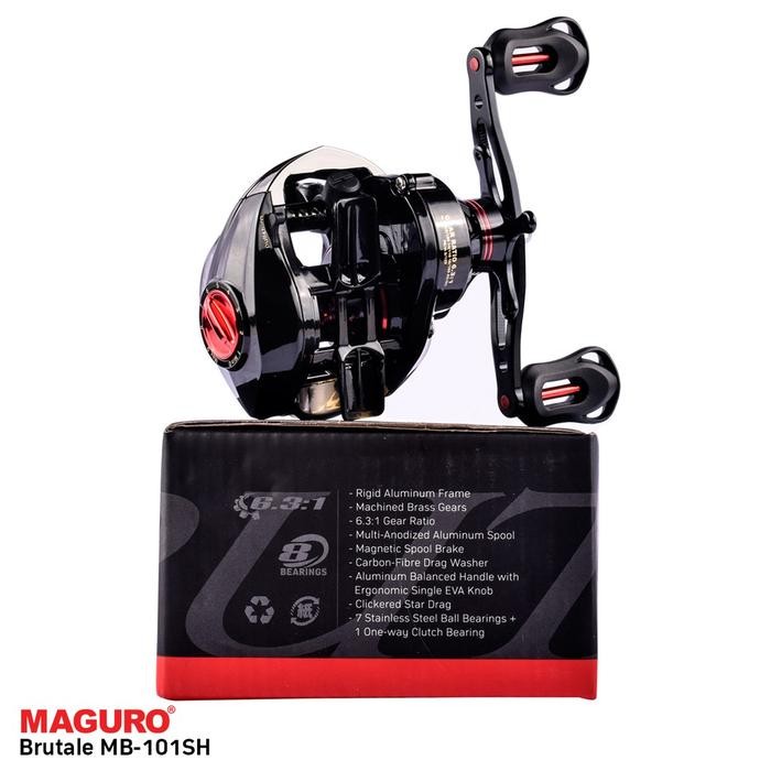 Reel BC MAGURO BRUTALE 101SH Bait Casting Handle Kiri Sungai Kolam Laut Danau ~ Indonesia Memancing