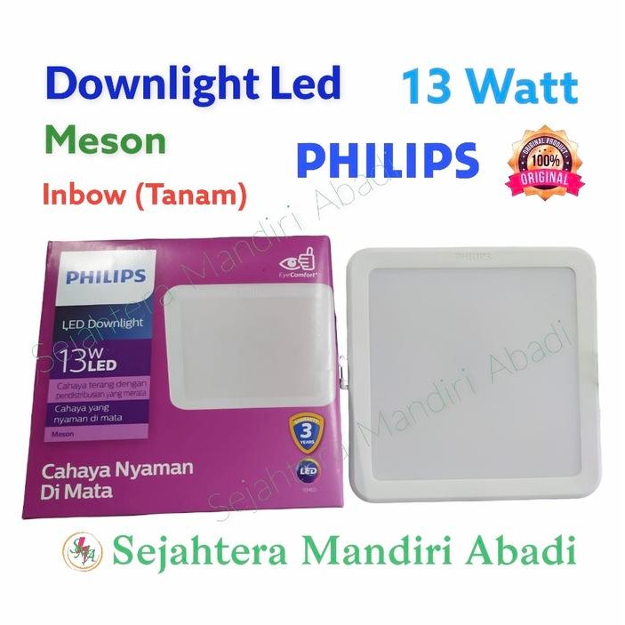Downlight Philips Led 13 Watt Meson Kotak Square Inbow