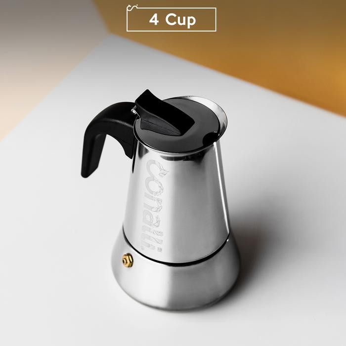 Otten Flair - 4 Cup Mokapot Stainless Steel 200Ml Espresso Coffee Maker Induksi