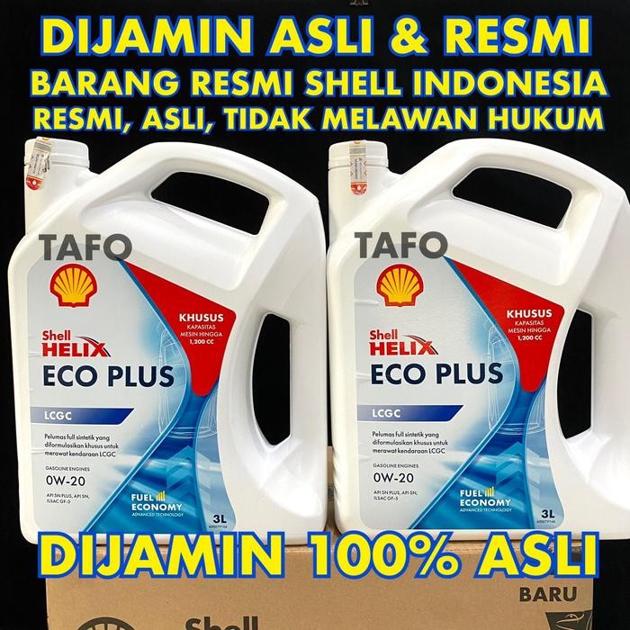 OLI SHELL HELIX ECO 0w 20 3.5liter LCGC 1200cc