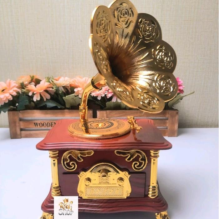 Tersedia Kotak Musik Vintage Phonograph Retro Gramophone Pajangan Hiasan Meja