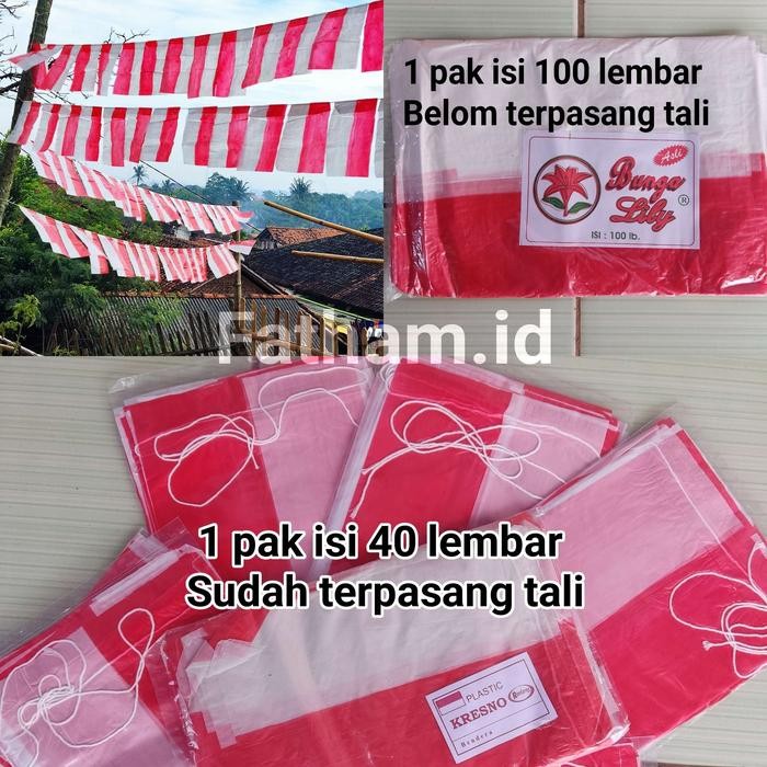 BENDERA ISI 100 LEMBAR BENDERA PLASTIK MURAH