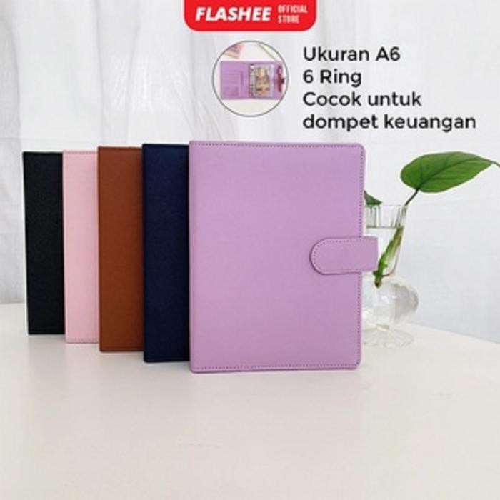 

Flashee A6 Binder Bugdeting Keuangan 6 Ring Warna Coklat Tua Stationery Binder Budget Planner Paper