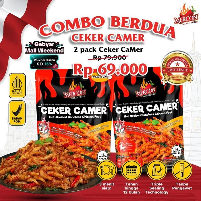 

Diskon! Promo Mercon Merah Putih Hemat Combo 2 Pack Ceker Camer Tanpa Tulang