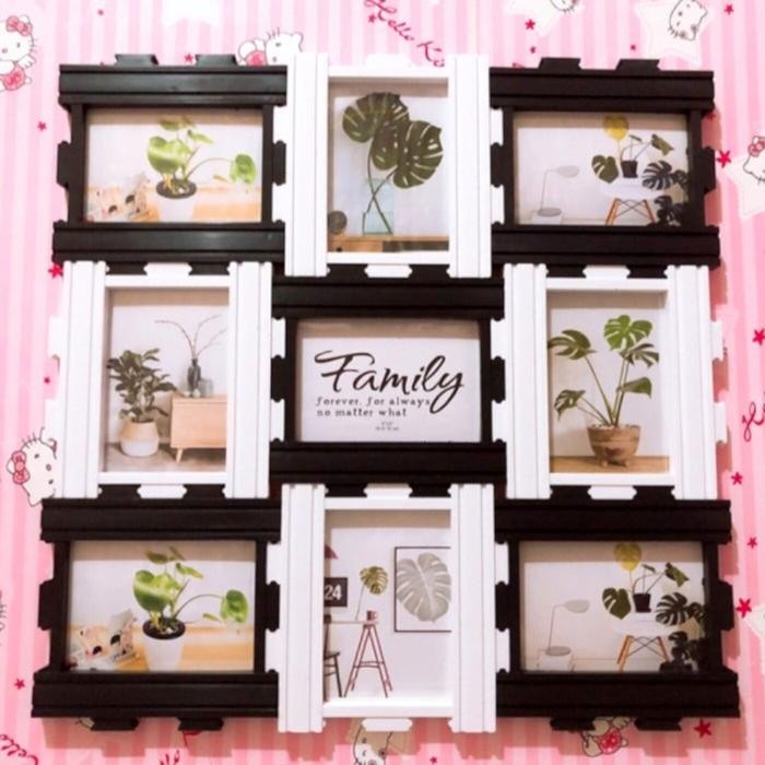 S5KT Bingkai Foto 9 Frame Plastik / Photo Frame Susun ( Model Gantung ) Dinding