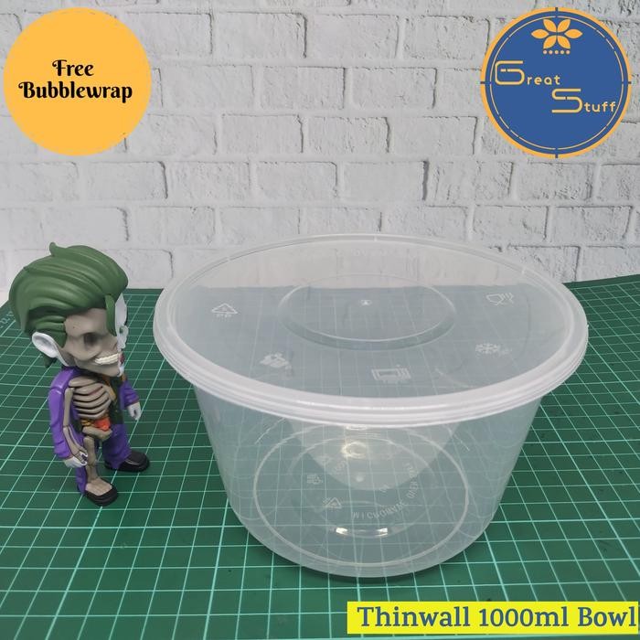 JT Thinwall 1000ml Bulat/Thinwall 1000ml/Mangkok Plastik 1000ml