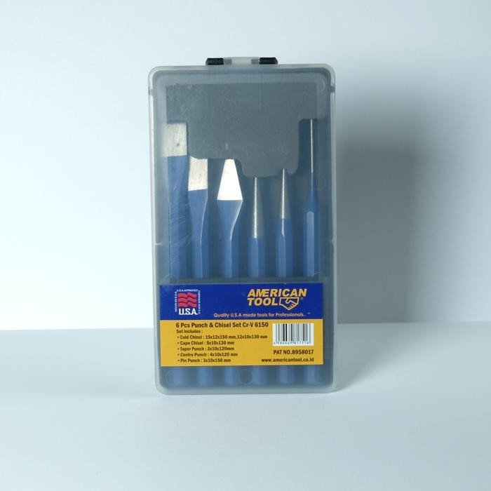 

American Tool Pahat & Punch Set 6Pcs Punch&Chisel Set Cr-V6150 8958017