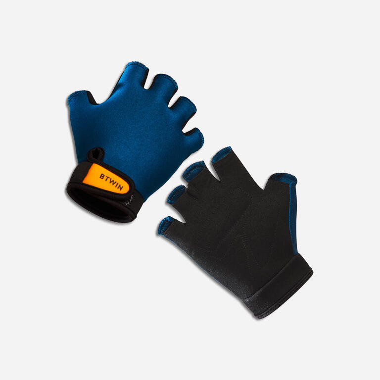Decathlon BTWIN Sarung Tangan Bersepeda Fingerless Anak Biru - 8577524