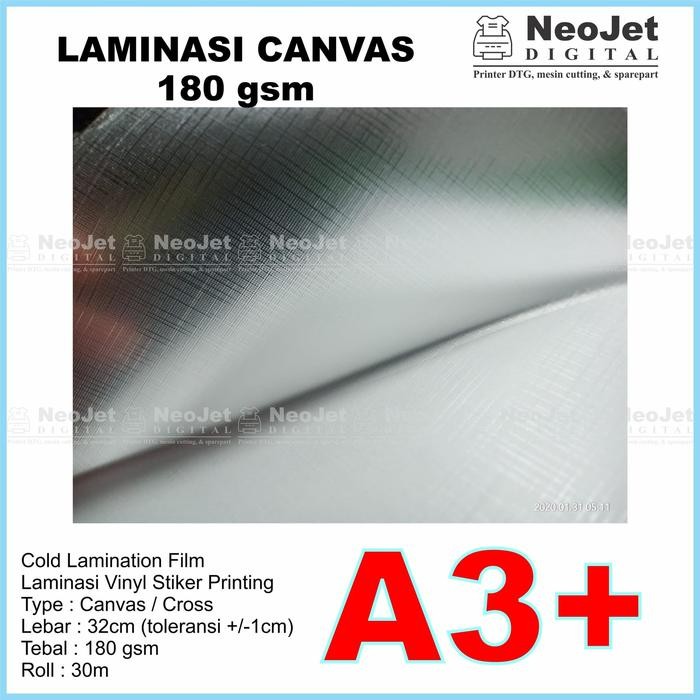 

Bahan Laminasi Dingin Canvas Lebar A3+ A3 32 Cm Panjang 30 Meter