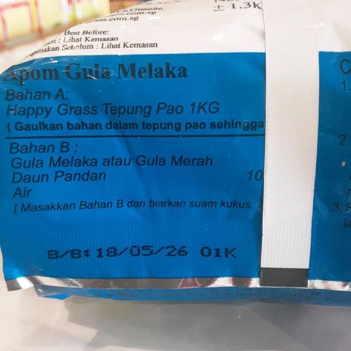 

Terbaru HAPPY GRASS PAO FLOUR 1,3kg (TEPUNG BAKPAU) Ready