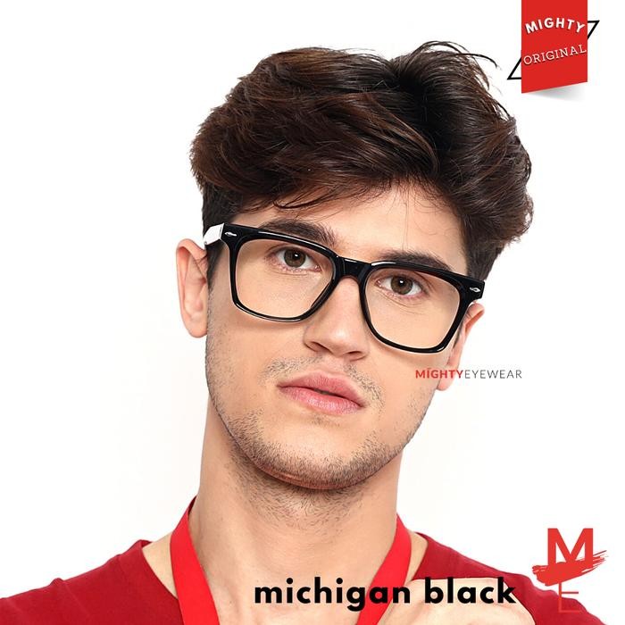 Mighty Kacamata Photochromic Antiradiasi Kotak Pria Michigan Black