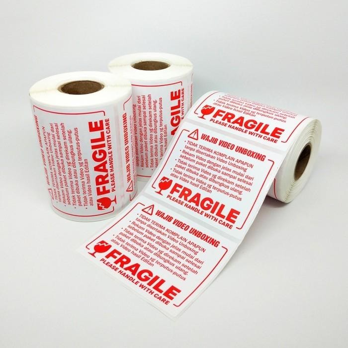 

ID STIKER LABEL FRAGILE VIDEO UNBOXING STICKER 6 X 8 CM (1 ROLL/ 300 PCS)