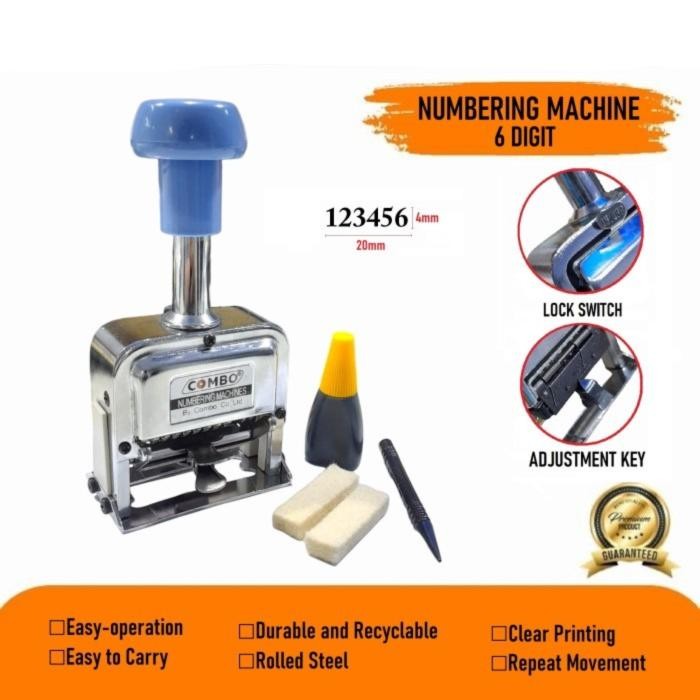 

ID STEMPEL NOMOR 6 DIGIT OTOMATIS COMBO 6 DIGIT - TINTA HITAM - 5MM - PENGULANGAN 0-12X KANTOR