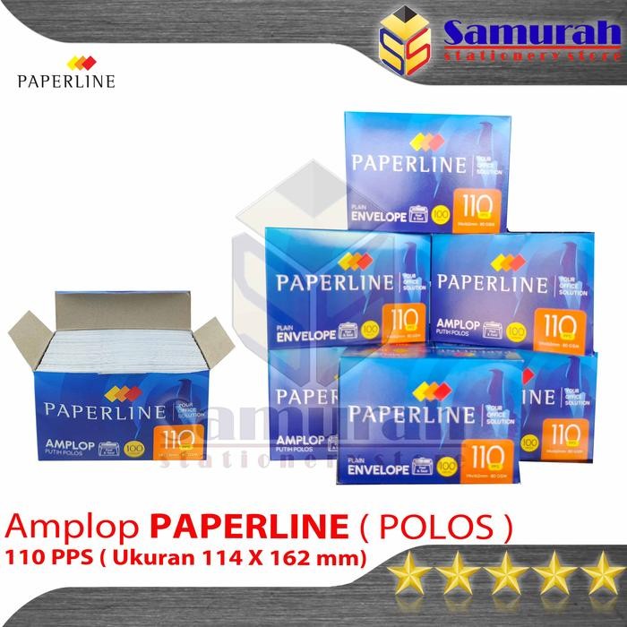 

ID AMPLOP KERTAS PUTIH POLOS PAPERLINE 110 PPS ISI 100 ( 114 X 162 MM ) 80 GSM SEDANG