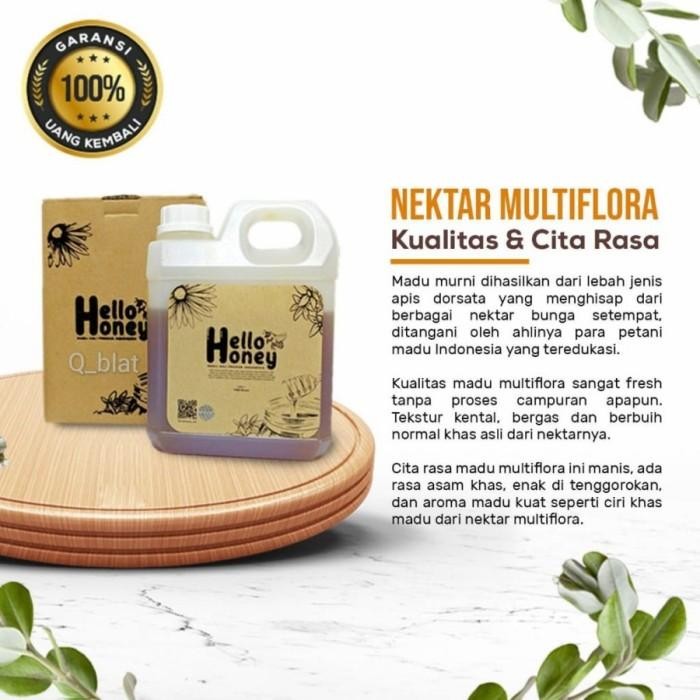 

MADU MURNI HELLO HONEY ORIGINAL 100% NETTO 1 KG NATURAL RAW HONEY