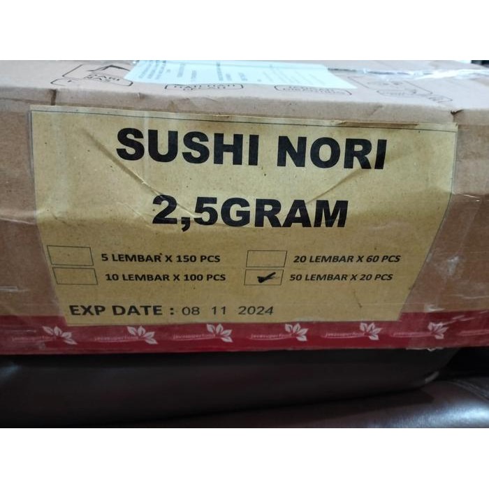 

JAVA SUPERFOOD SUSHI NORI 50 SHEET (125 GRAM) HALAL MUI