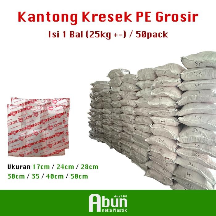 

Grosir! Kantong Kresek PE Bening Uk 35 (25kg)