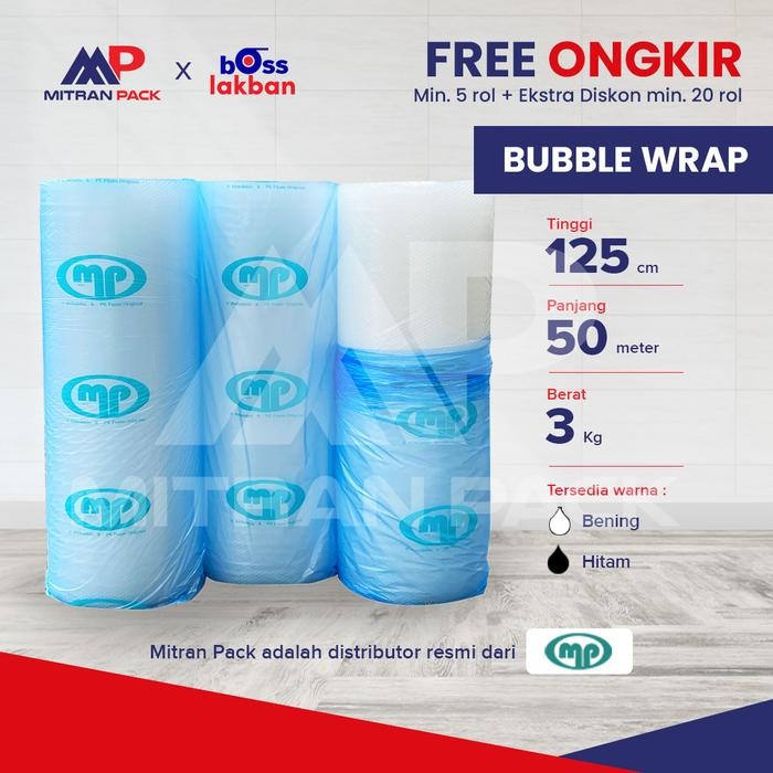 

(GOSEND / GRAB) Bubble Wrap Bening MULIAPACK 125 cm x 50 meter