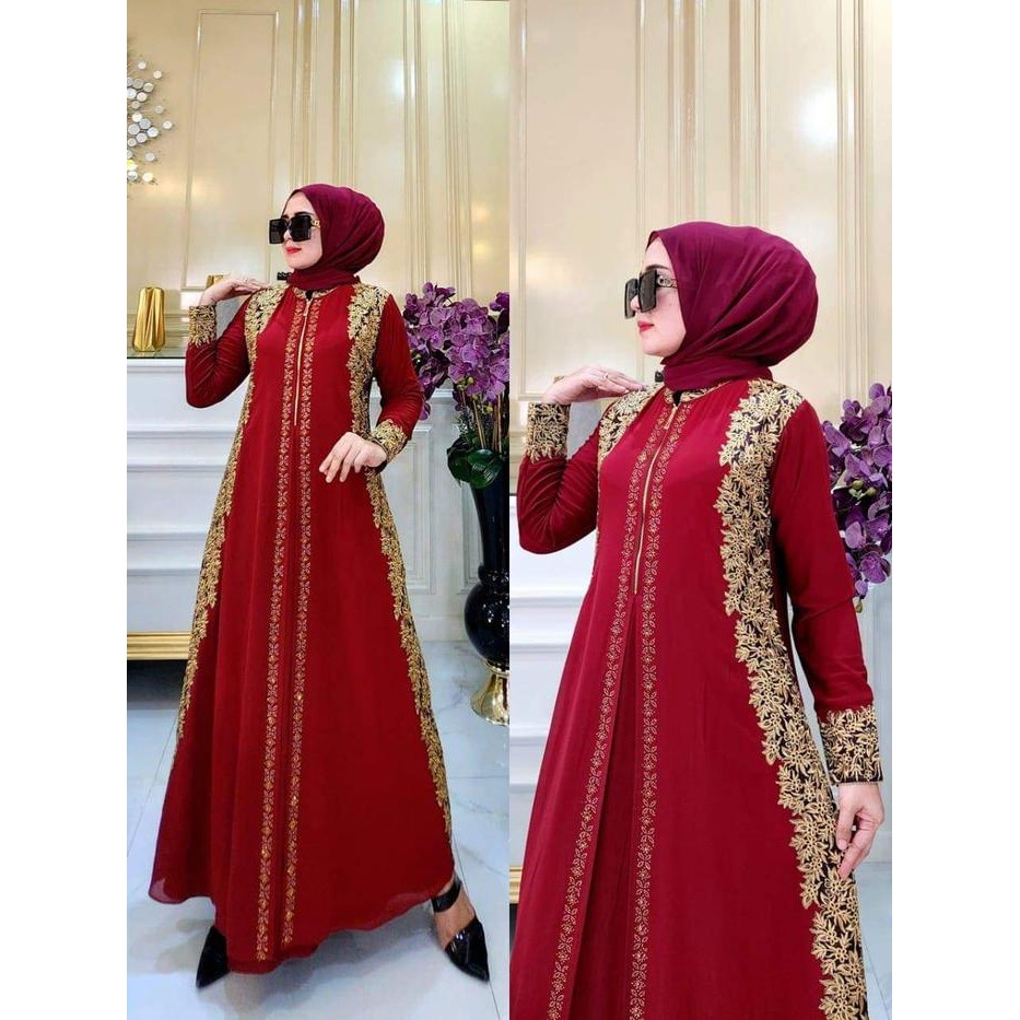 Galeri Sicantik - Cod - Abaya Turkey Mewah Busui Terbaru Hitam Dan Warna