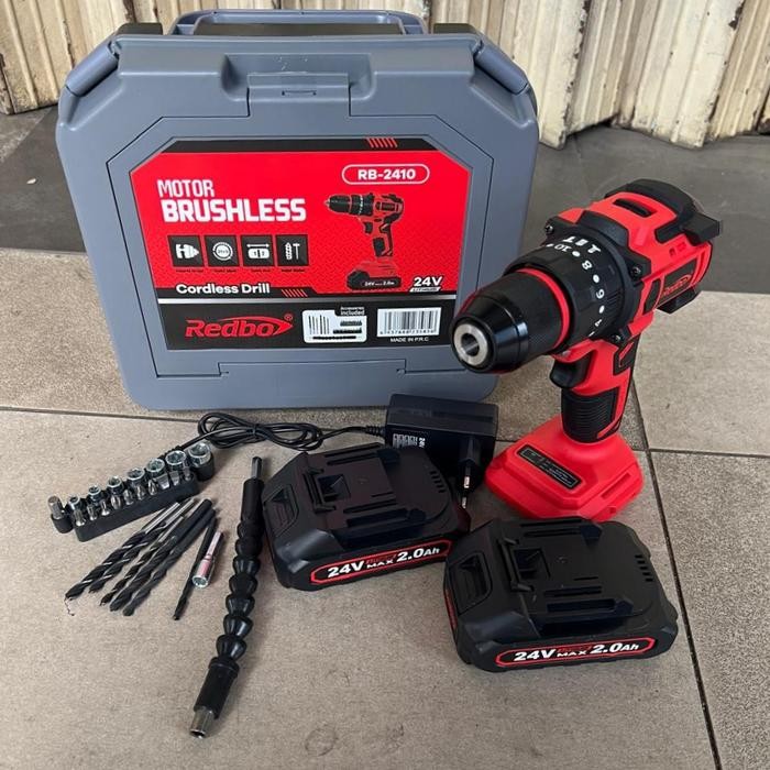 Terbatas Redbo Bor Cordless Dril Beton Impact Tembok Baterai Mesin Rb-2410 Lxt Makita