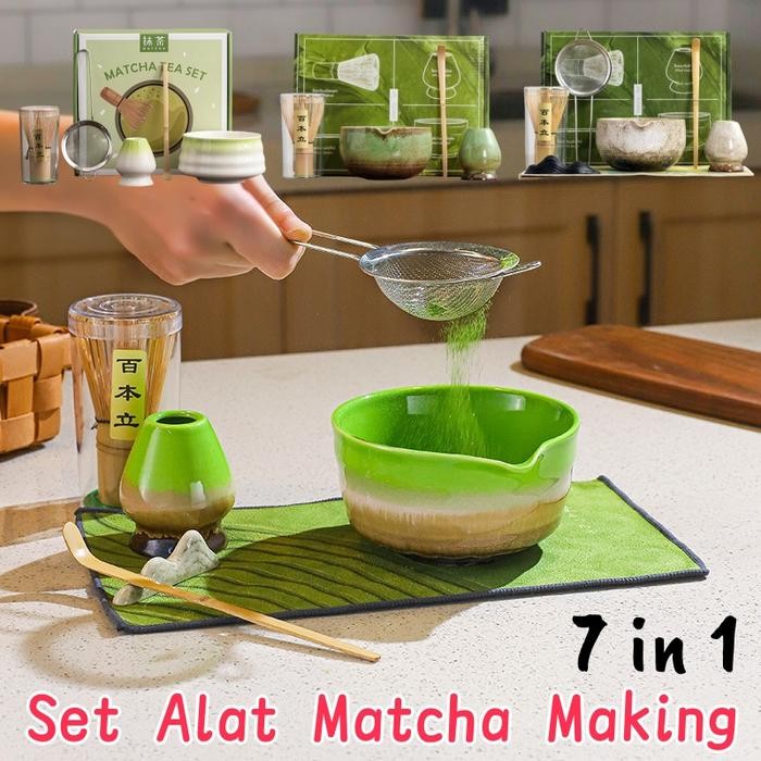 

2/4/5/7Pcs Set Alat Matcha Making/ Bambu Pengaduk Bubuk Matcha Bamboo Matcha Whisk Alat Teh / Sendok