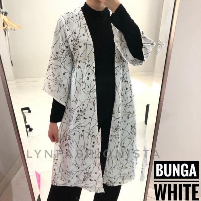 Outer Wanita Muslimah Motif Bunga/Cardigan Pantai Adem Murah/Rose