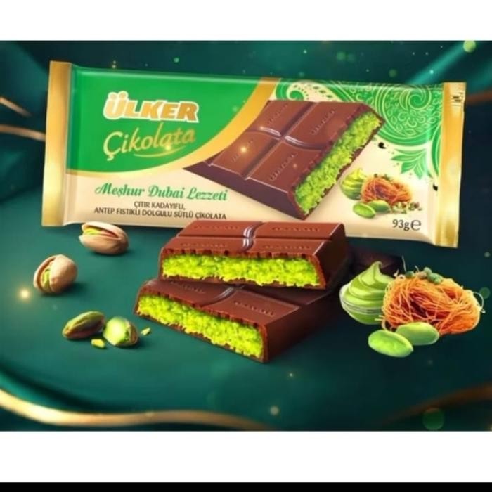 

Neww ulker coklat dubai chocolate pistachio kunafa cokelat turki Terlaris