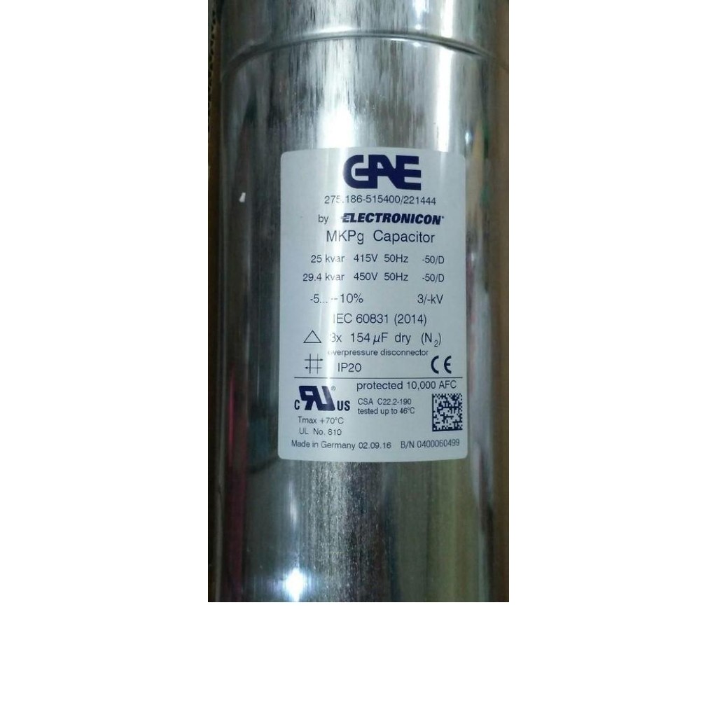 KAPASITOR BANK 25KVAR / 25 KVAR MKPG 3PHASE 415V GAE