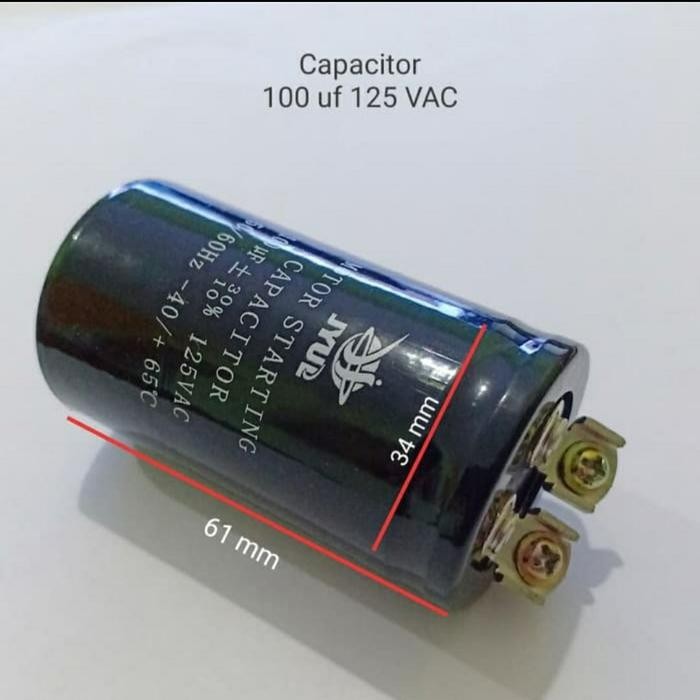 KAPASITOR CAPACITOR ELMO DINAMO 100UF 125VAC