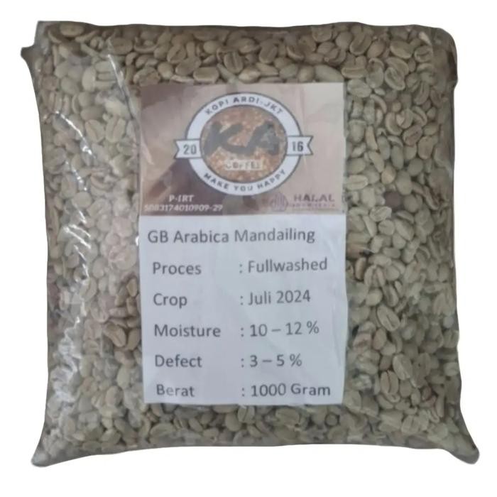 

Baru Green Bean atau Biji kopi mentah arabica Mandailing 1 KG Coffee Espresso Terlaris