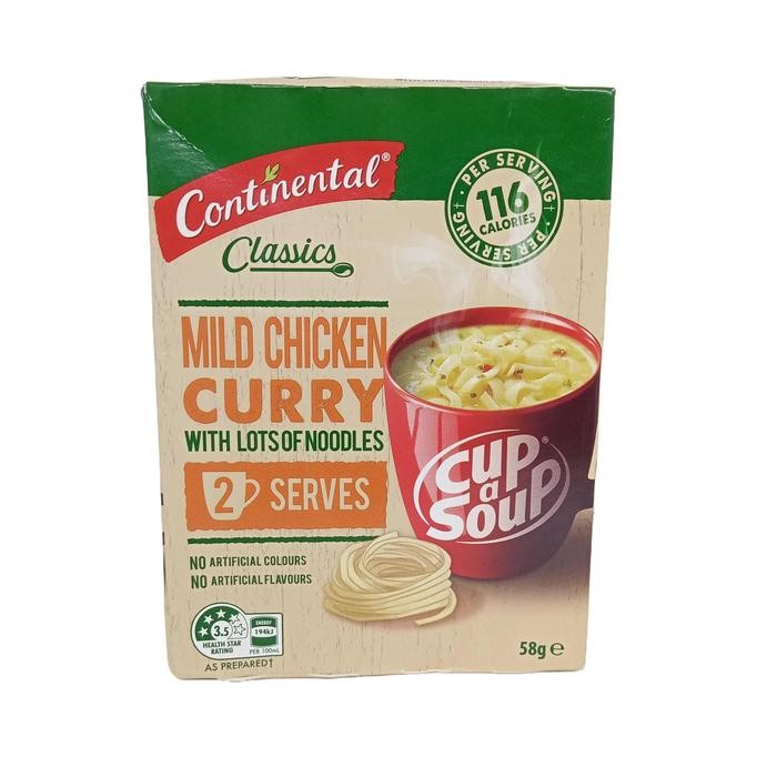 

Continental Cup A Soup Mild Chicken Curry With Lots Of Noodles 2 Serves 58G