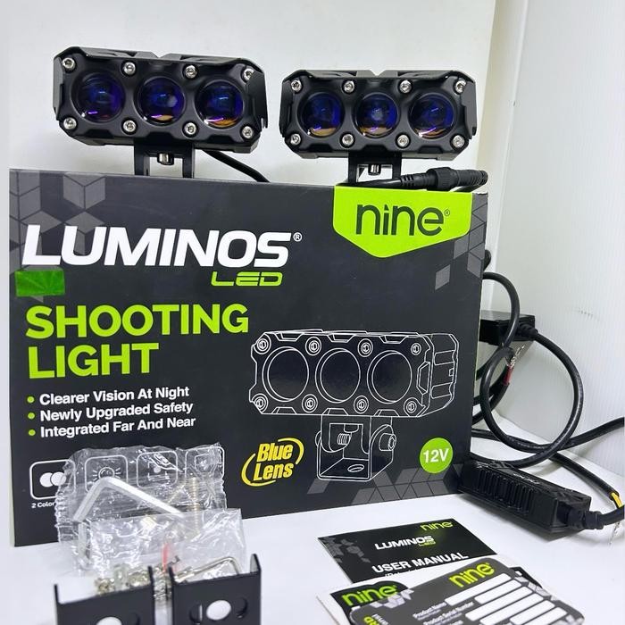 Lampu Tembak Q9s LUMINOS NINE LED 3 MATA BLUE LENS