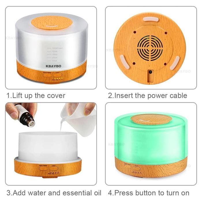Aromatheraphy Humidifier 920 Motif Kayu Diffuser 500Ml 7 Color Light