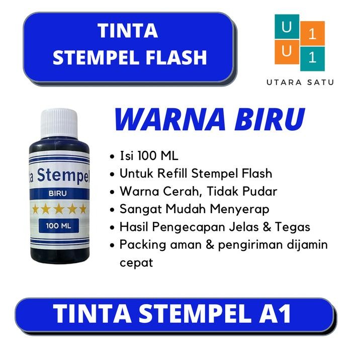 

New Tinta Stempel Flash Warna Biru 100 ML