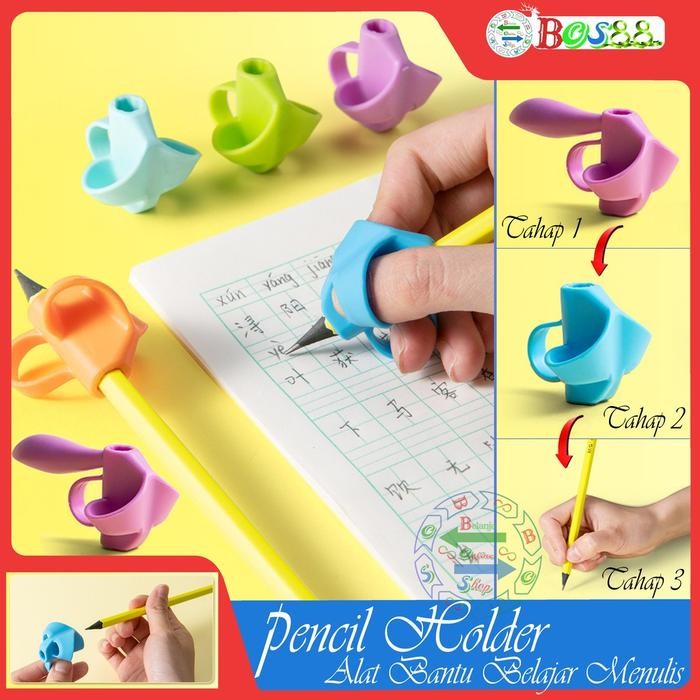 

New Alat Bantu Menulis Anak Belajar / Writing Grip Pencil Holder Tools Pena Pensil