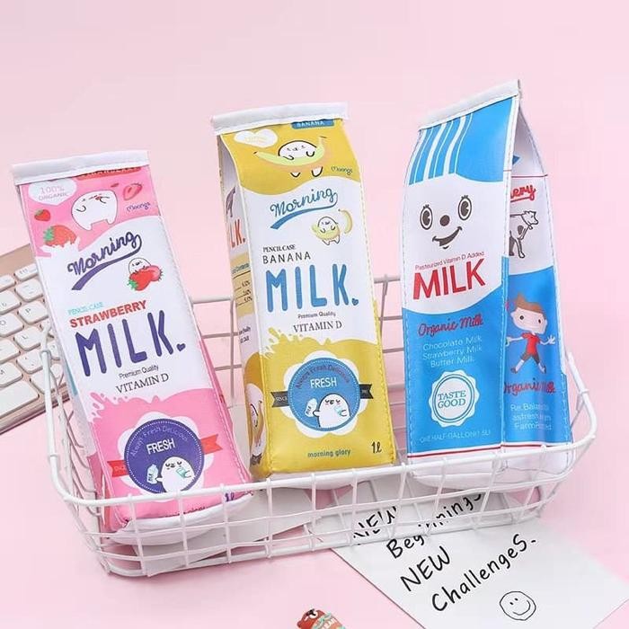 

New KOTAK PENSIL LUCU BENTUK MILK KOTAK SUSU / PENCIL CASE / TEMPAT PENSIL