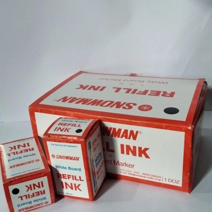 

New Tinta Isi Spidol WhiteBoard Ink Snowman Hitam