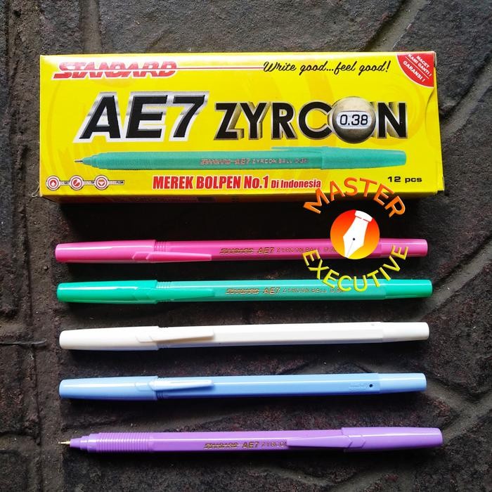 

New [Pak] Standard AE7 Zyrcon Black 0.38 Delta Tip Pen - Pulpen Hitam