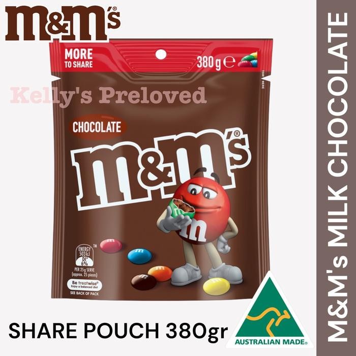 

Neww M&M'S SHARE POUCH 380 GR M&M MILK CHOCOLATE CANDIES COKLAT MNM AUSTRALIA Terlaris