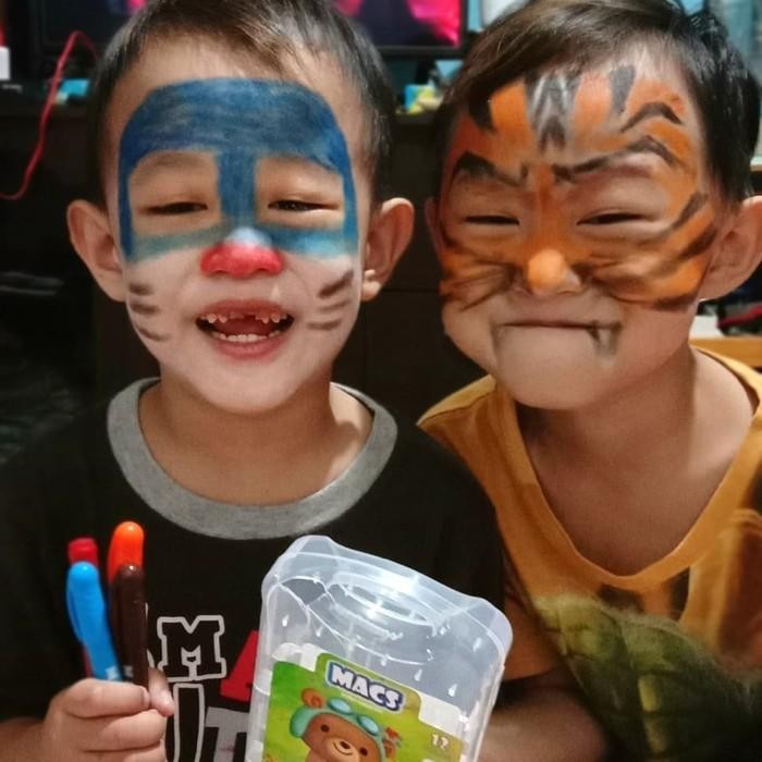 

Macs Gel Crayon 24 Color/Warna Face Painting Bisa Dibersihkan Washable