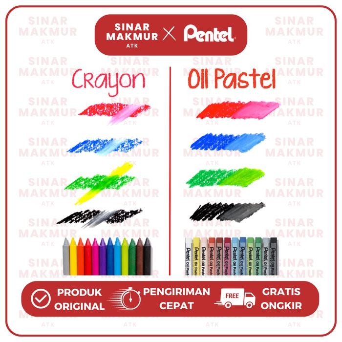

Oil Pastel/Crayon Reguler Stick 50 Warna Pentel (Set)