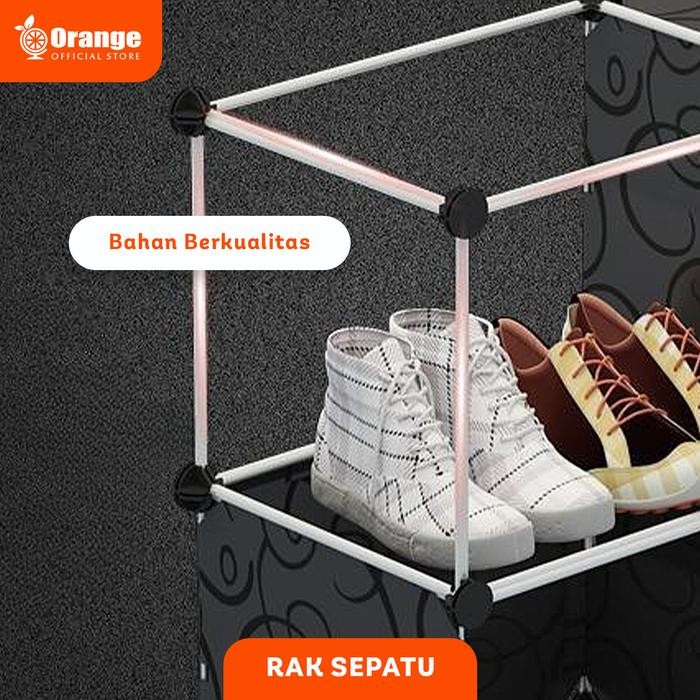 Oxihom - Ghl Rak Sepatu Portable 2 Susun 4 Sekat Dengan Tutup Transparan Anti Debu Shoe Storage