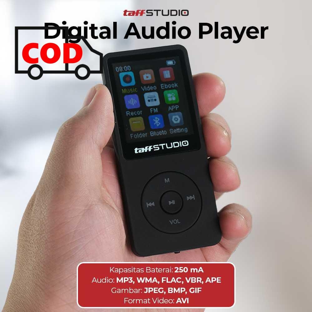 MP3 Digital Audio Player 1.8 Inch Bluetooth Kecil Ringan Suara Jernih Baterai 250mA Radio Ebook Mult