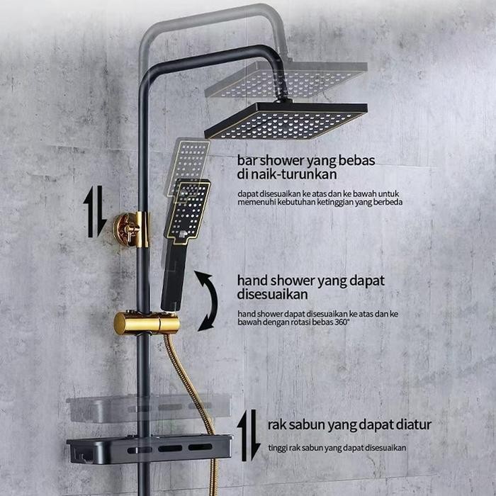 Miliki Shower Kamar Mandi 1 Set + Kran Cabang/Shower Mandi Set Stainless/Mandi Shower Set Full