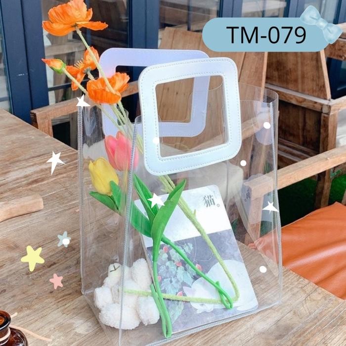 

Promo Tas Mika Transparan Gagang Persegi TM079 5pcs Gift Bag Hampers