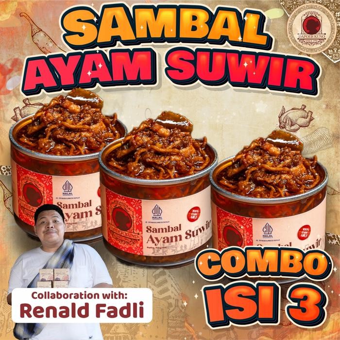 

Baru Sambal Ayam Suwir DAPOER KUNO 150g x 3 Pcs - Pedas Gurih