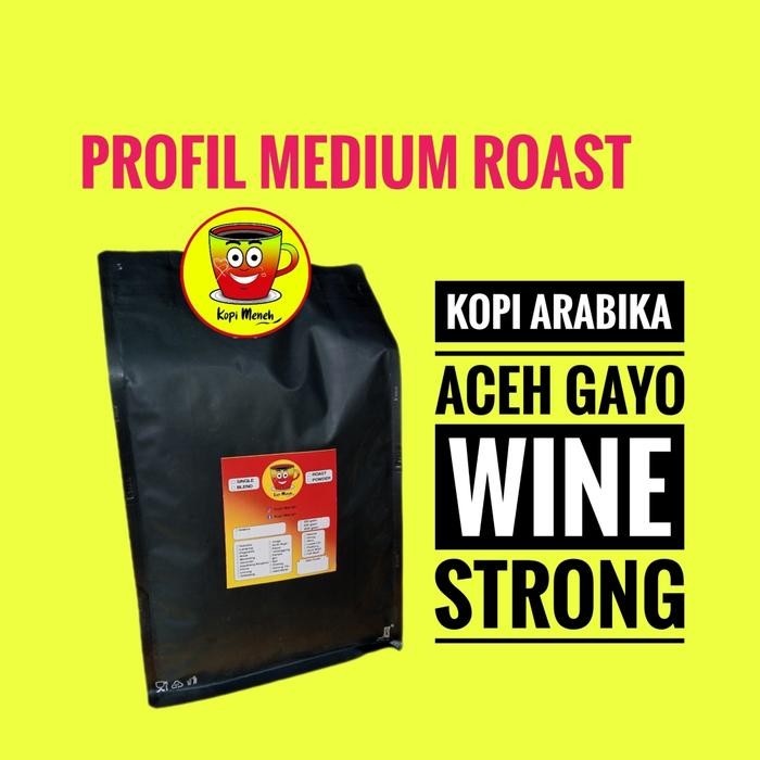 

Kopi WINE, KOPI Arabika Aceh Gayo Wine 1Kg/500Gram Medium Roast/V60/Tubruk/Biji/Bubuk/Giling.