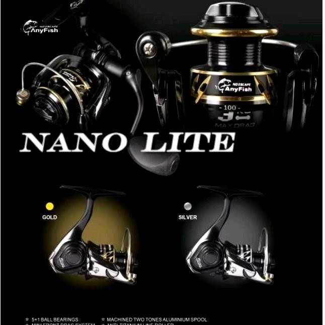 Reel Anyfish Nano Lite 100 200 300 Mini Reel Tegek Ultralight Pancing Daido Thalassa