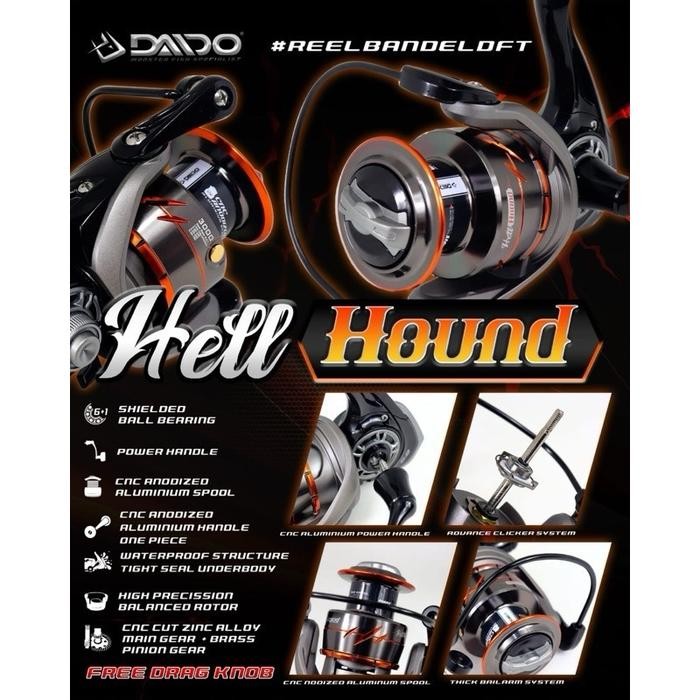 Reel Daido Hell Hound 1000-6000 Waterproof Power Handle One Piece Bonus Knob Clicker